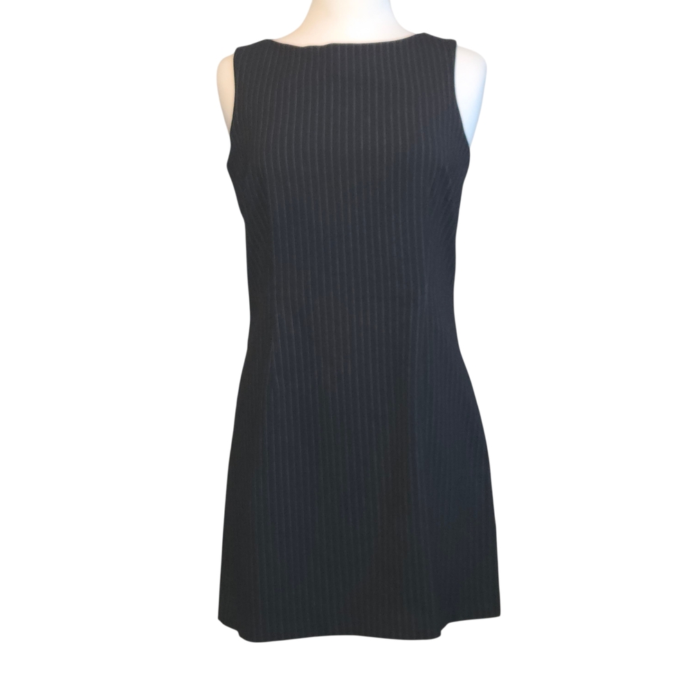 Stylish Y2k Doki Geki Black Pinstripe Mini Dress